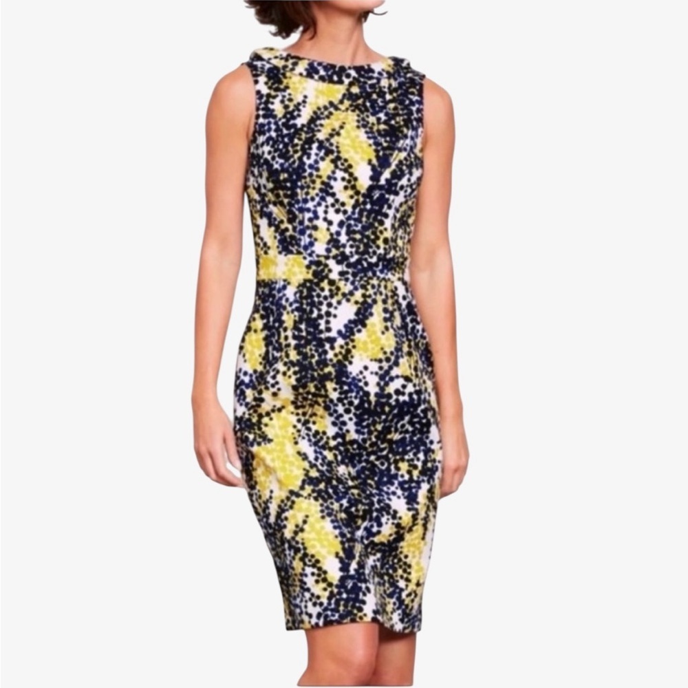 Boden Martha Roll Collar Sheath Dress in Mimosa Wisteria Size US 4